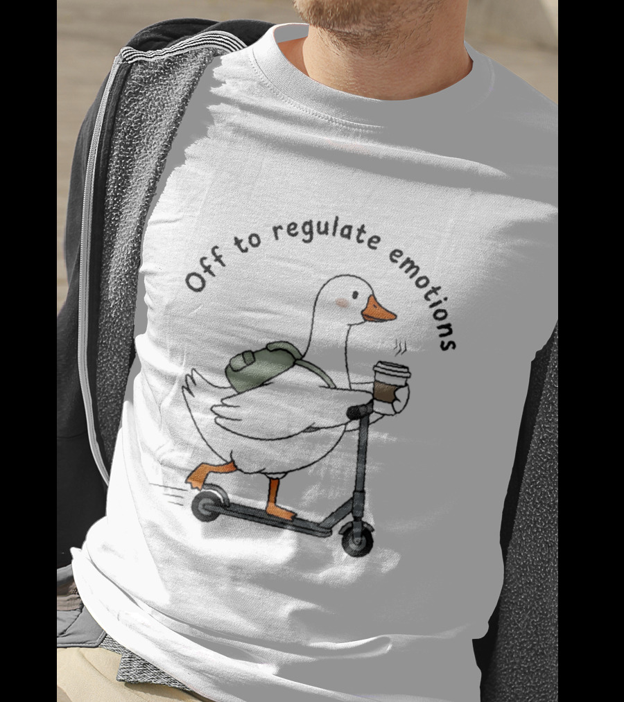 Silly Goose Scooter Off To Regulate Emotions Coffee Backpack T-Shirt