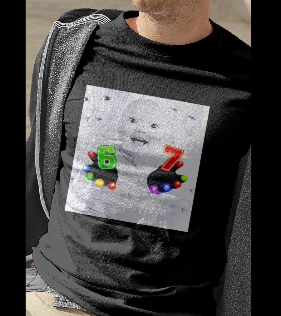 Gloving 67 Meme Baby With Light Up Six And Seven Numbers T-Shirt