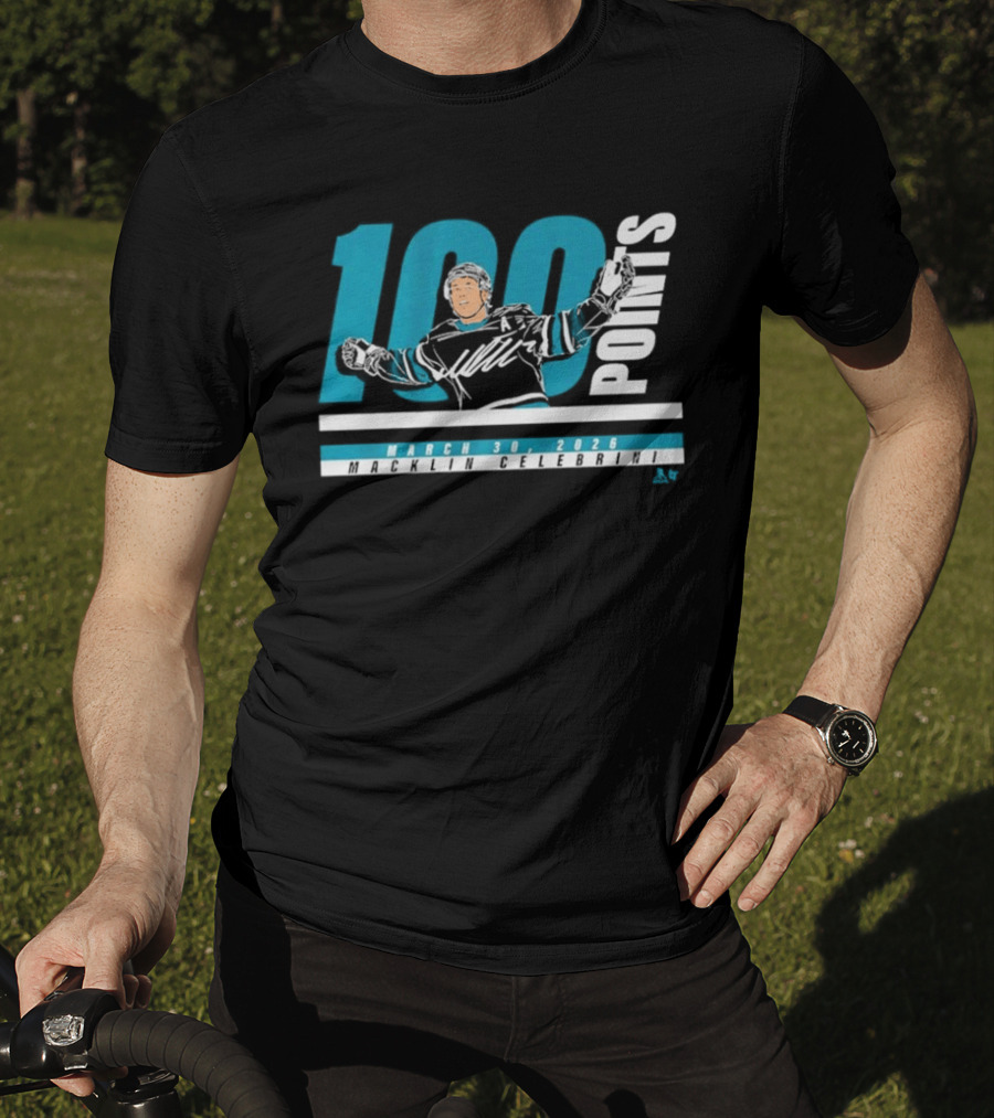 Macklin Celebrini 100 Points March 30 2026 T-Shirt