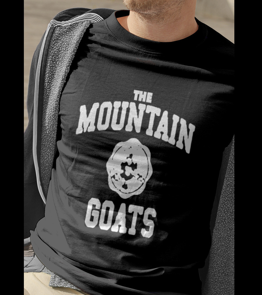 Mountain Goats Vintage White Text And Rose T-Shirt