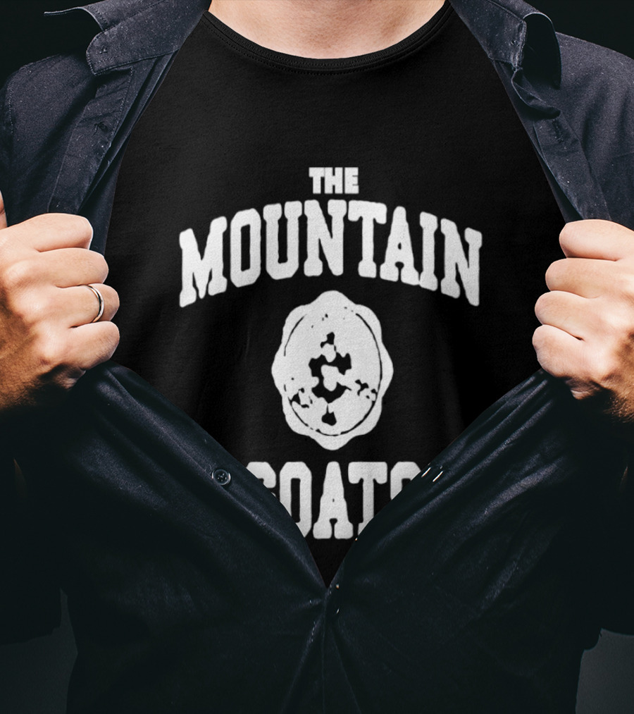 Mountain Goats Vintage White Text And Rose T-Shirt