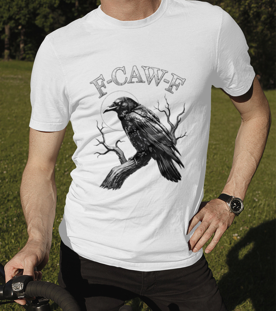 F Caw F Black Bird Moon Gothic Crow Humor T-Shirt