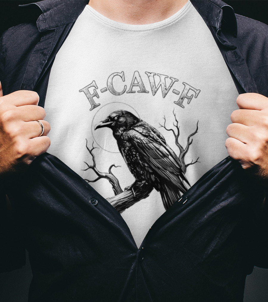 F Caw F Black Bird Moon Gothic Crow Humor T-Shirt