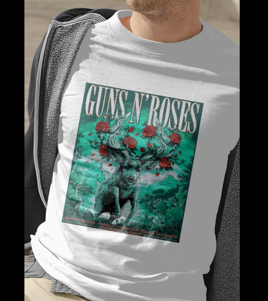 Guns N' Roses Monterrey March 28 2026 Tecate Pa'l Norte Parque Fundidora T-Shirt