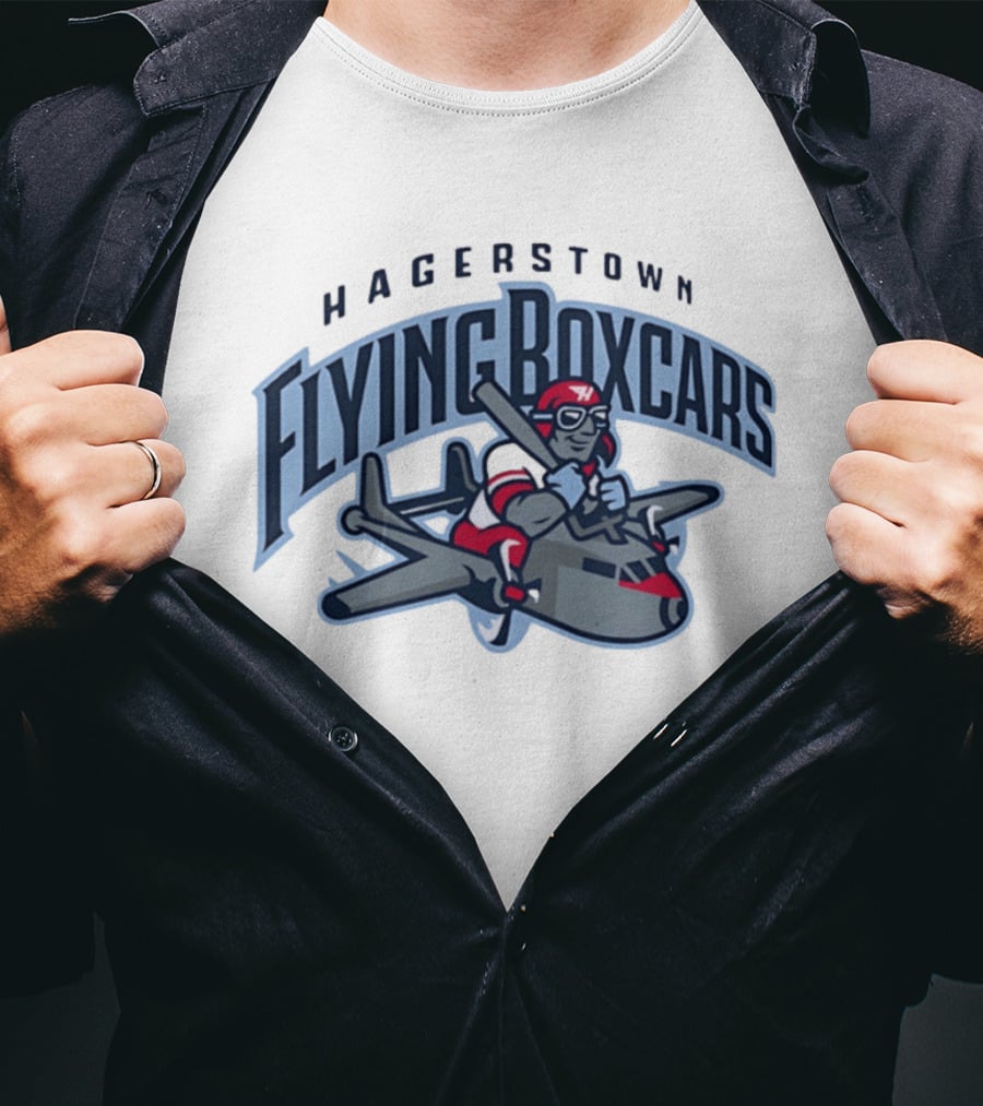 Hagerstown Flying Boxcars Pilot Mascot Airplane Team T-Shirt