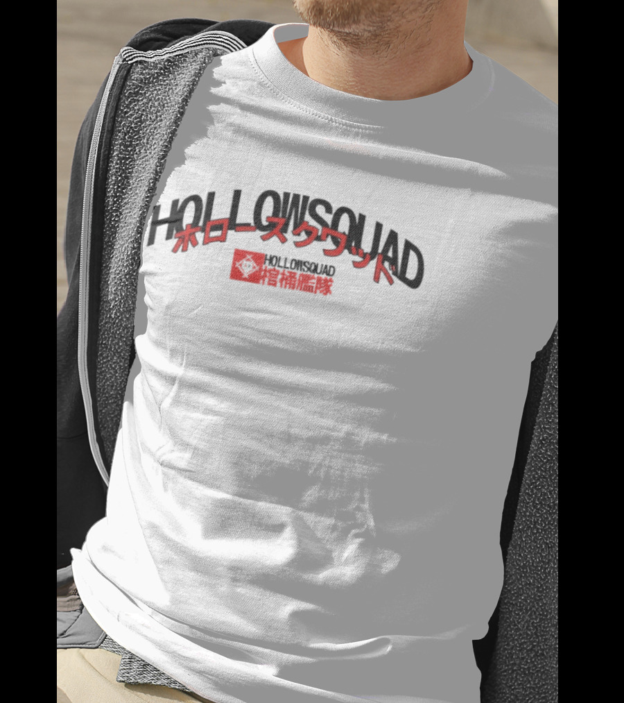 HOLLOWSQUAD Japanese Text Red And Black 3 Piece T-Shirt