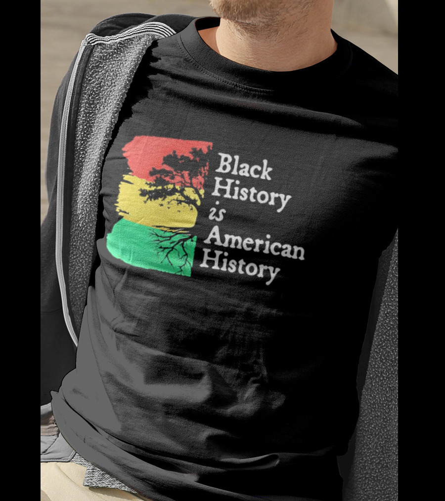 Black History Is American History Ghana Flag T-Shirt