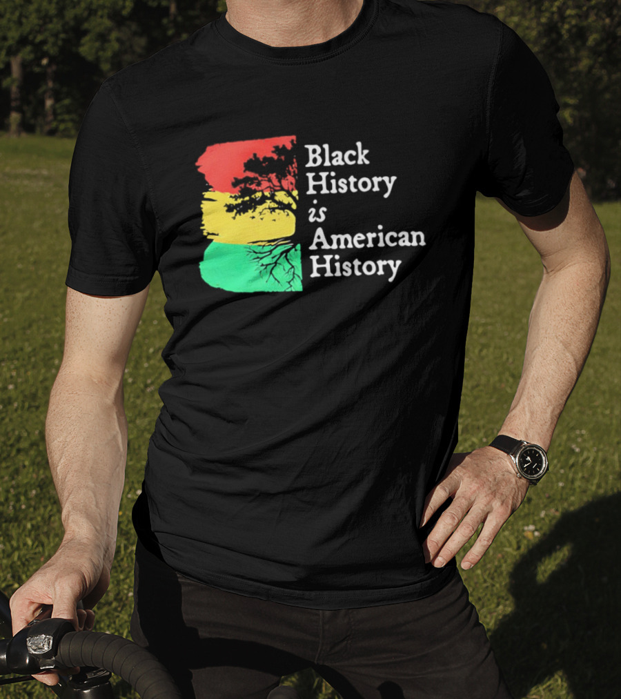 Black History Is American History Ghana Flag T-Shirt