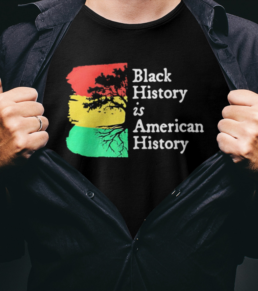Black History Is American History Ghana Flag T-Shirt
