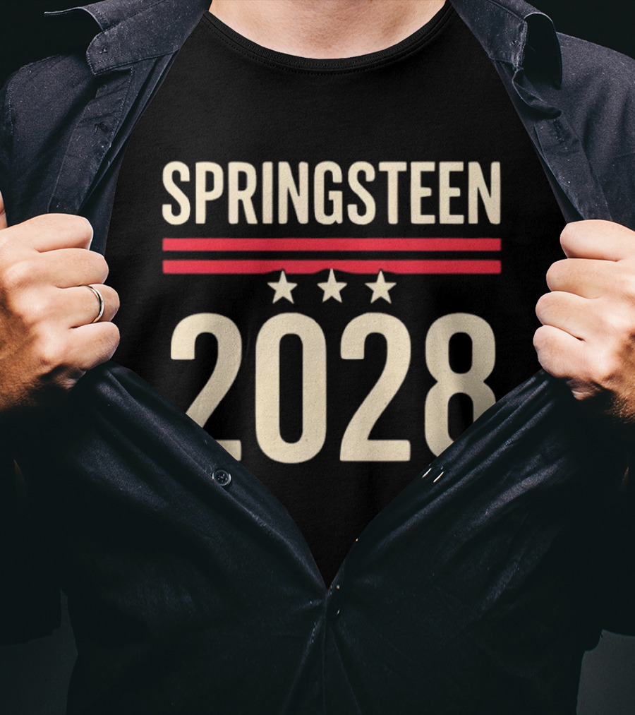 Springsteen 2028 USA Three Stars Red Stripes T-Shirt