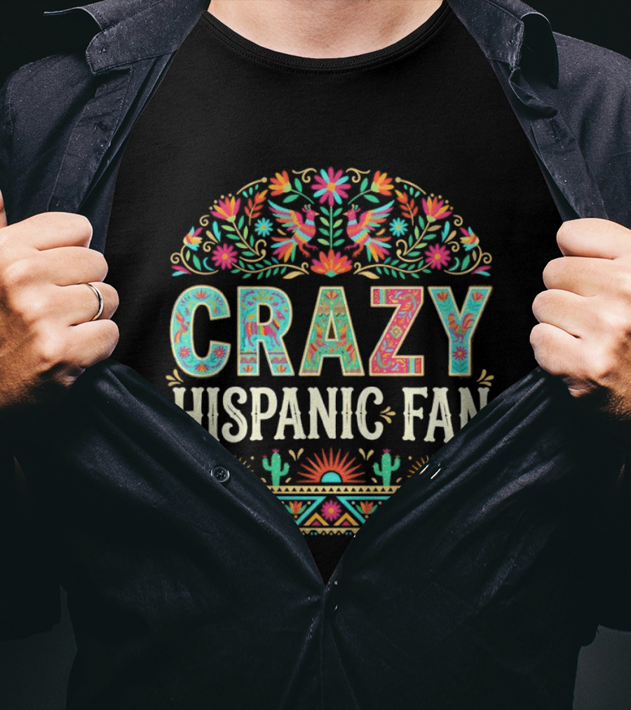 Crazy Hispanic Fan Spurs San Antonio Basketball Game Day 2026 Vibrant Celebration T-Shirt