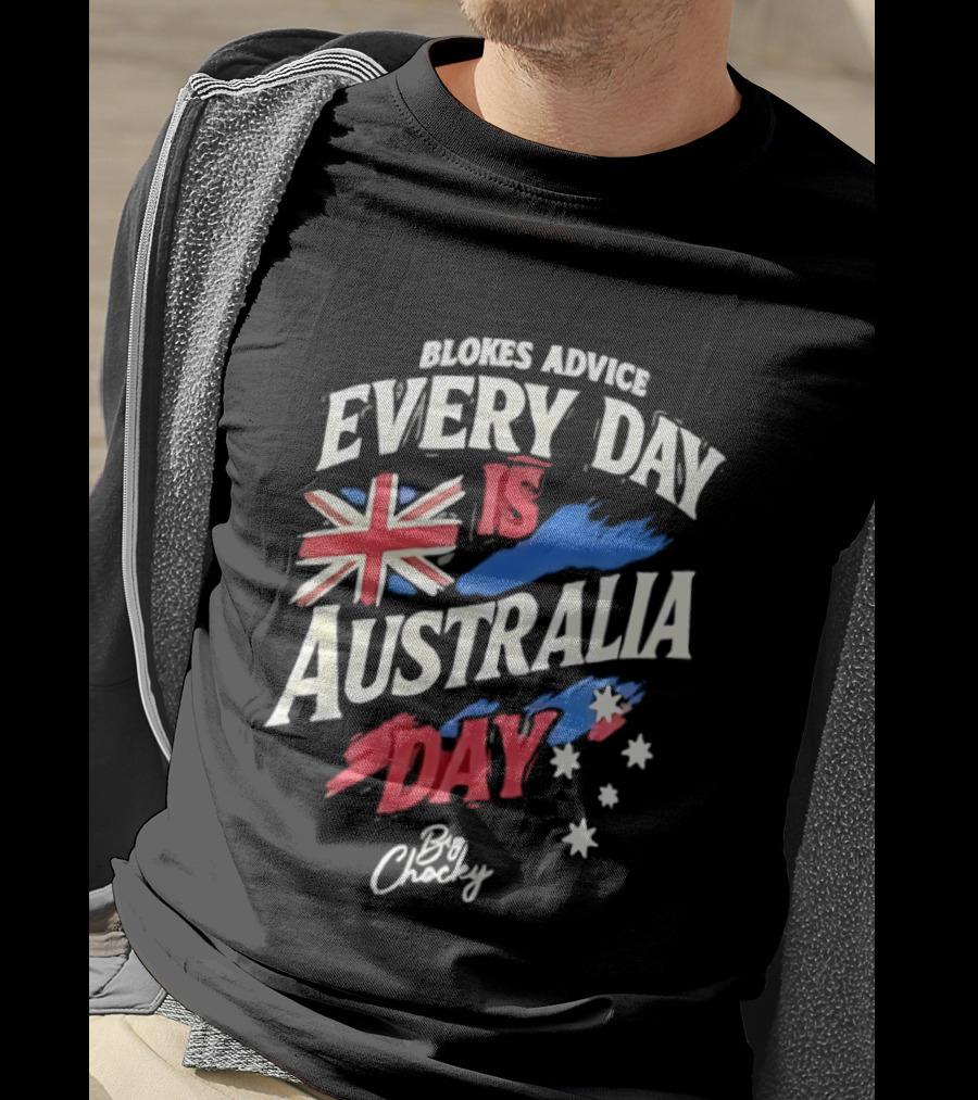 Blokes Advice Every Day Is Australia Day UK Flag By Chizy T-Shirt