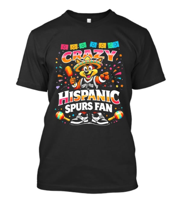 Crazy Hispanic Spurs Fan Fiesta Coyote 2026 Basketball Game Day Mexico Celebration T-Shirt