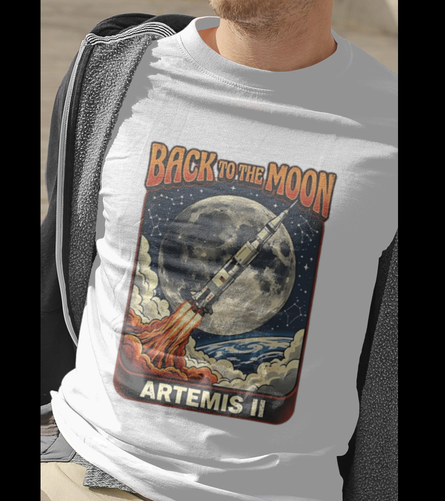 Back To The Moon Artemis II Rocket Launch Space Adventure T-Shirt