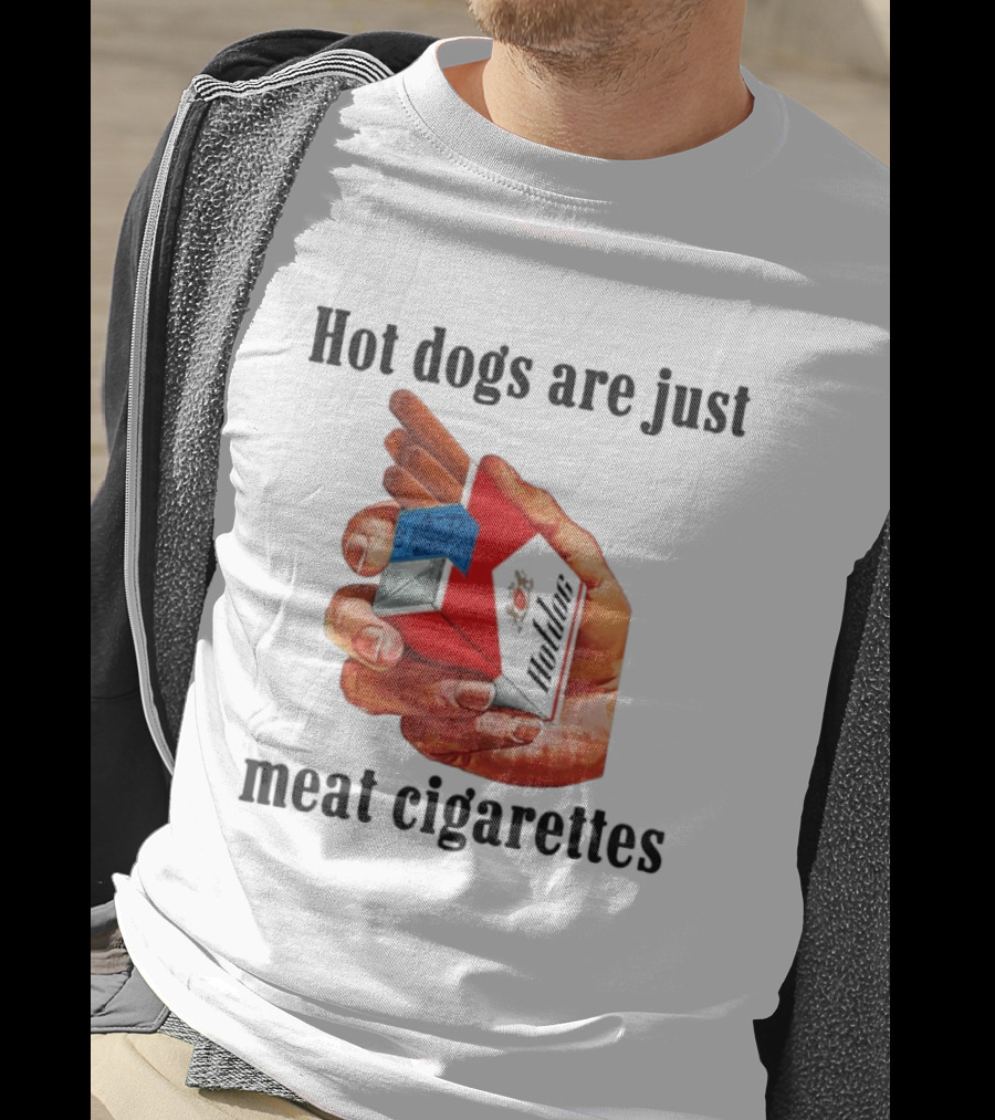 Hot Dogs Are Just Meat Cigarettes Parody Pack T-Shirt