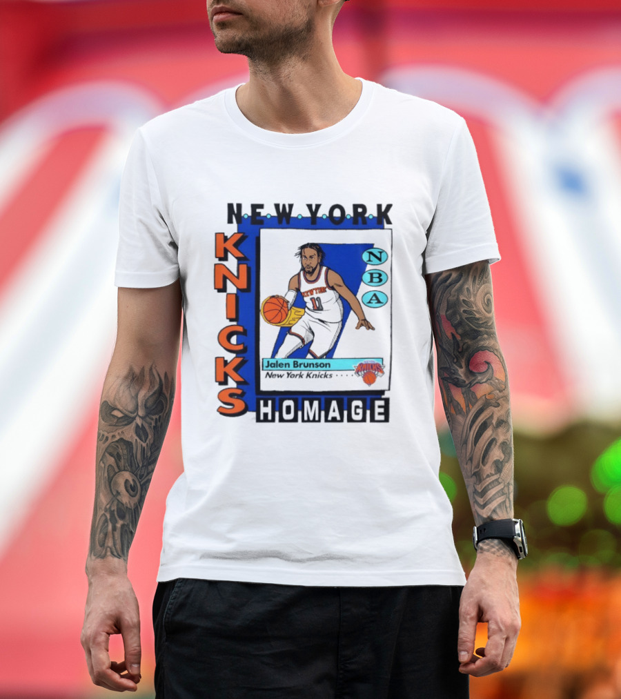 Jalen Brunson New York Knicks NBA Homage Topps Trading Card T-Shirt