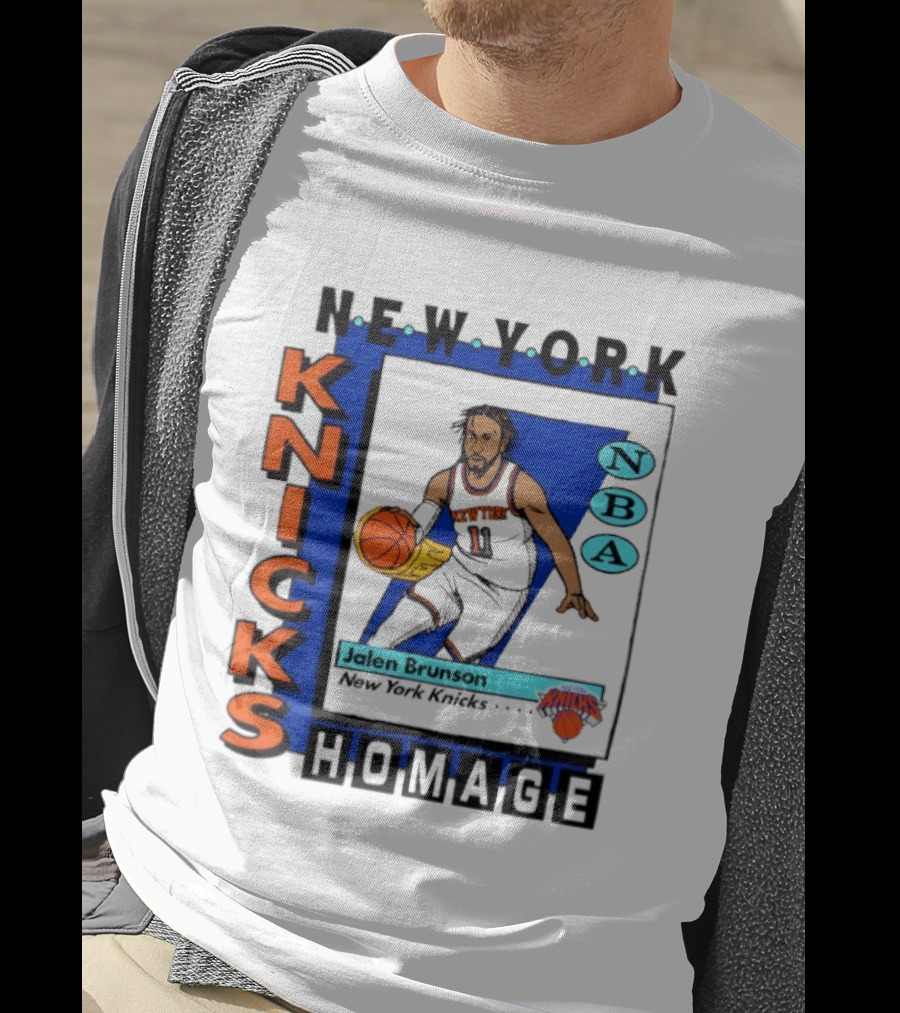 Jalen Brunson New York Knicks NBA Homage Topps Trading Card T-Shirt