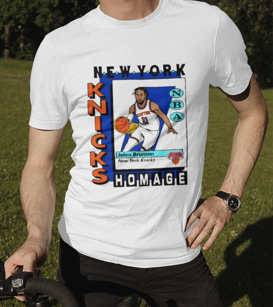 Jalen Brunson New York Knicks NBA Homage Topps Trading Card T-Shirt