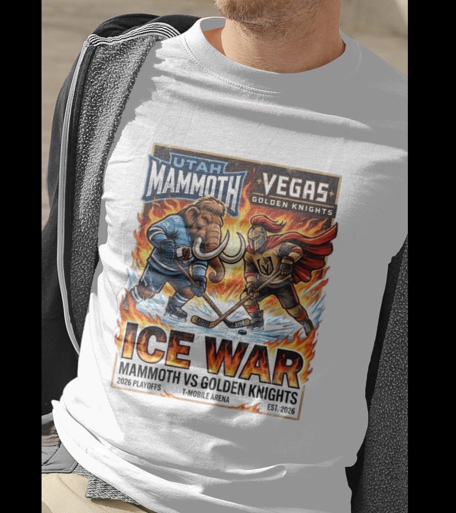 Utah Mammoth Vegas Golden Knights Ice War 2026 Playoffs Mobile Arena T-Shirt