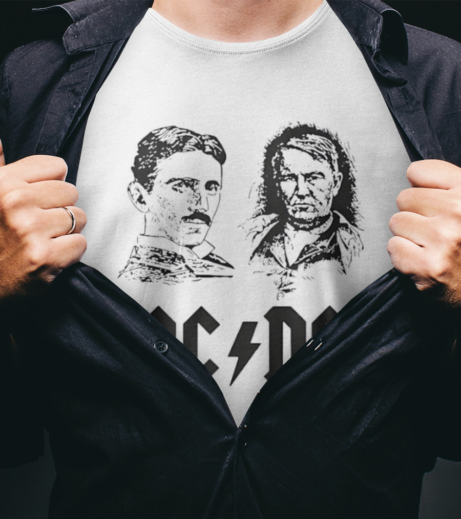 Nikola Tesla Thomas Edison AC DC T-Shirt