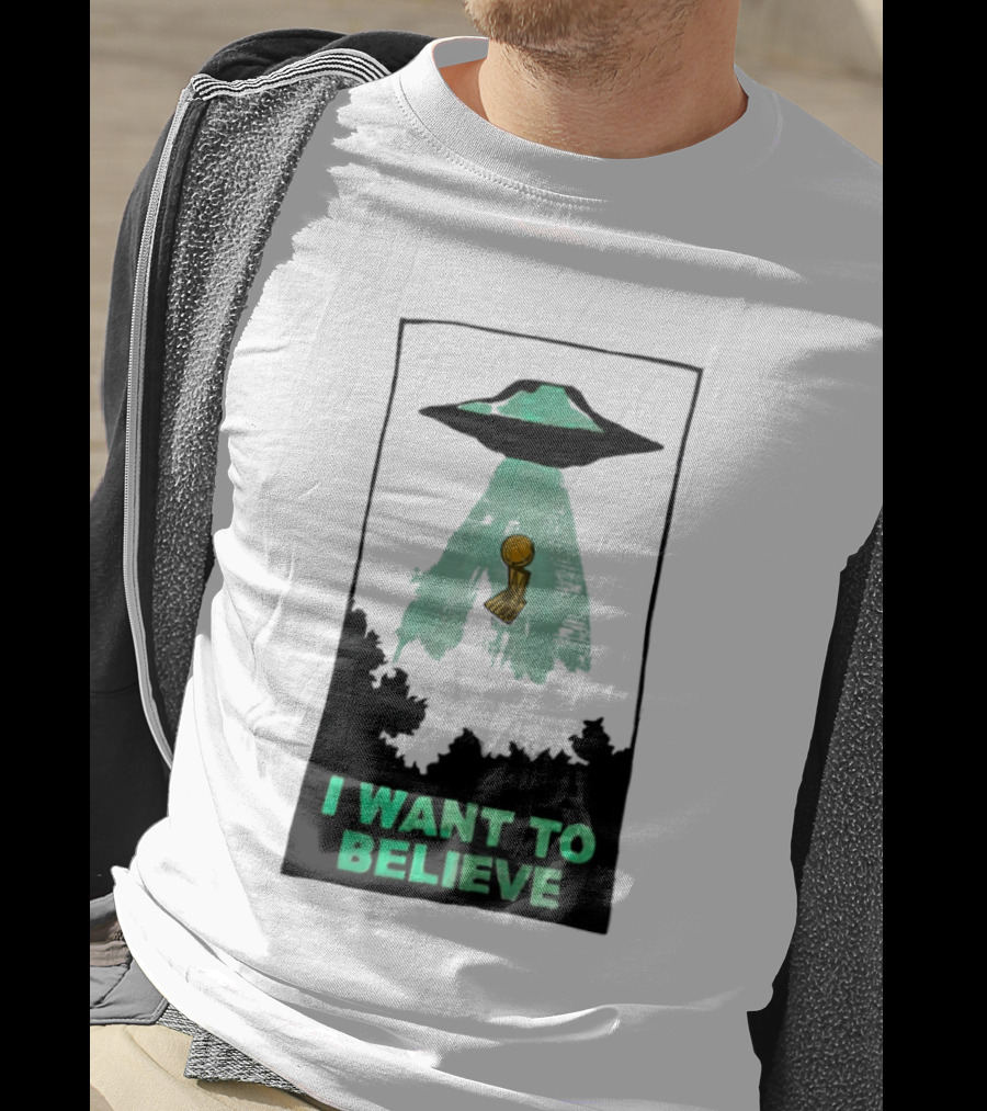 The X Files UFO I Want To Believe NBA Championship Trophy T-Shirt