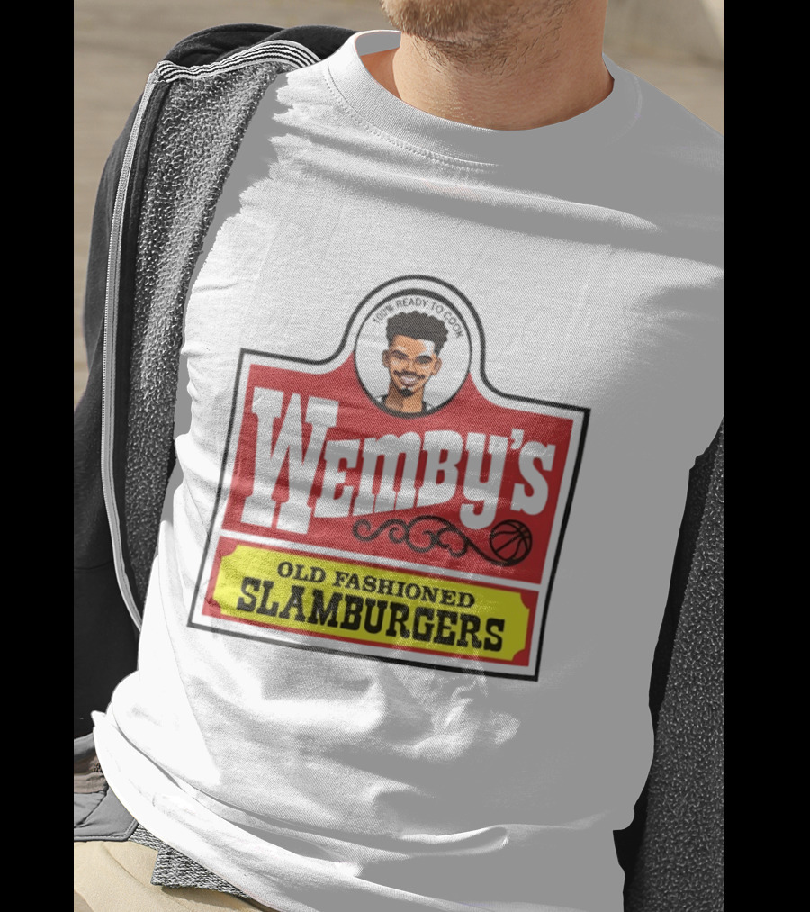 Wemby's Old Fashioned Slamburgers Spurs Basketball Cook T-Shirt