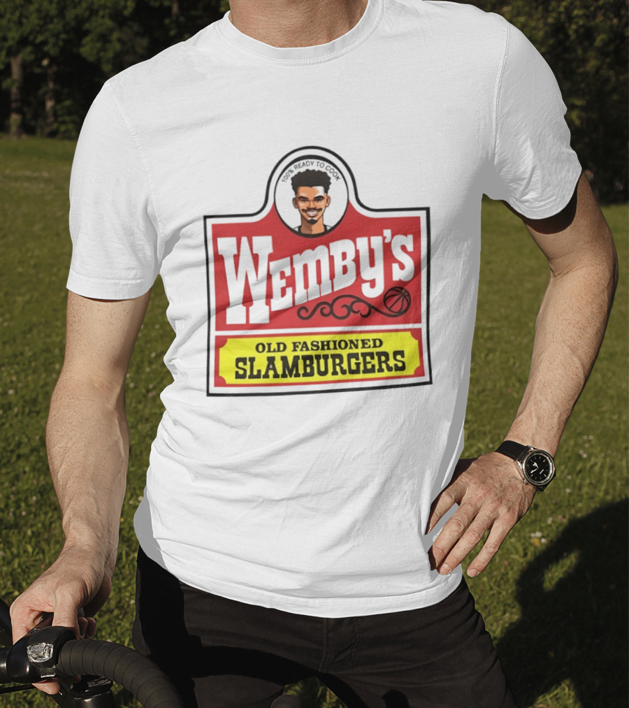 Wemby's Old Fashioned Slamburgers Spurs Basketball Cook T-Shirt