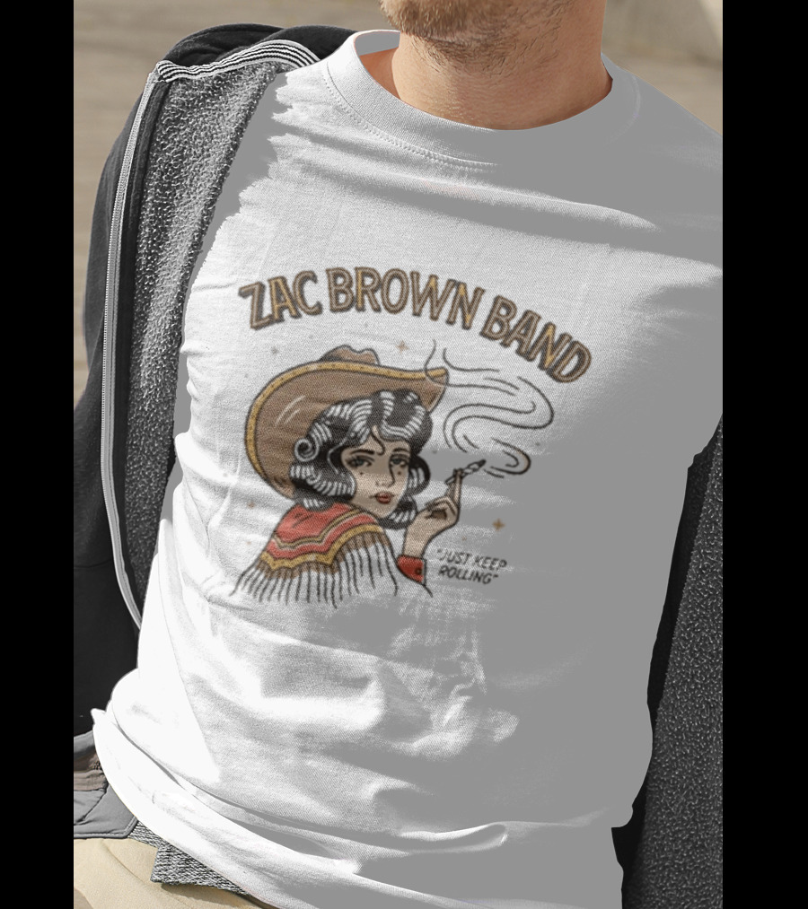 Zac Brown Band Just Keep Rolling Smoking Cowgirl 2026 420 Day T-Shirt