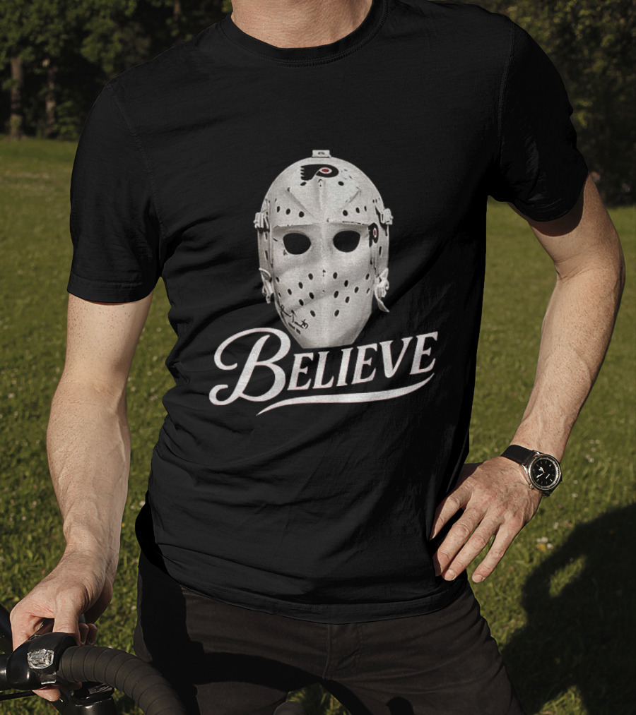Believe Jason Voorhees Hockey Mask Philadelphia Flyers NHL 2026 T-Shirt