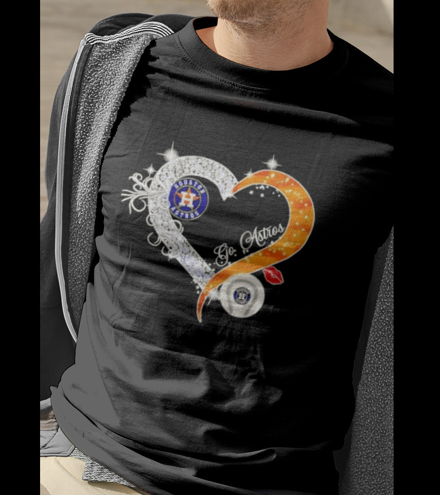 Houston Astros Heart Diamonds Baseball Love Astros T-Shirt