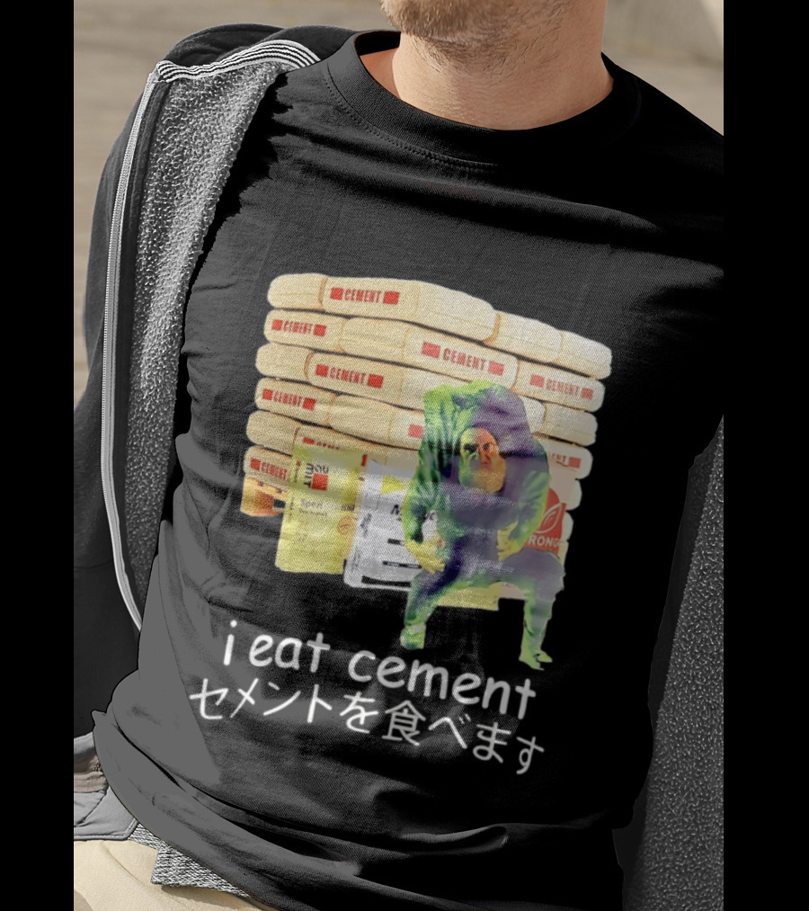 I Eat Cement Cement Bags Stack Monster T-Shirt