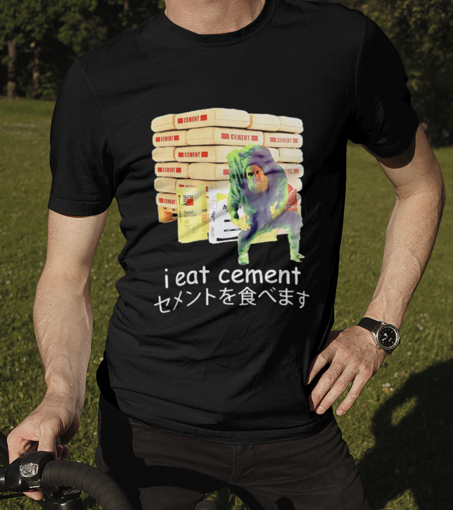 I Eat Cement Cement Bags Stack Monster T-Shirt