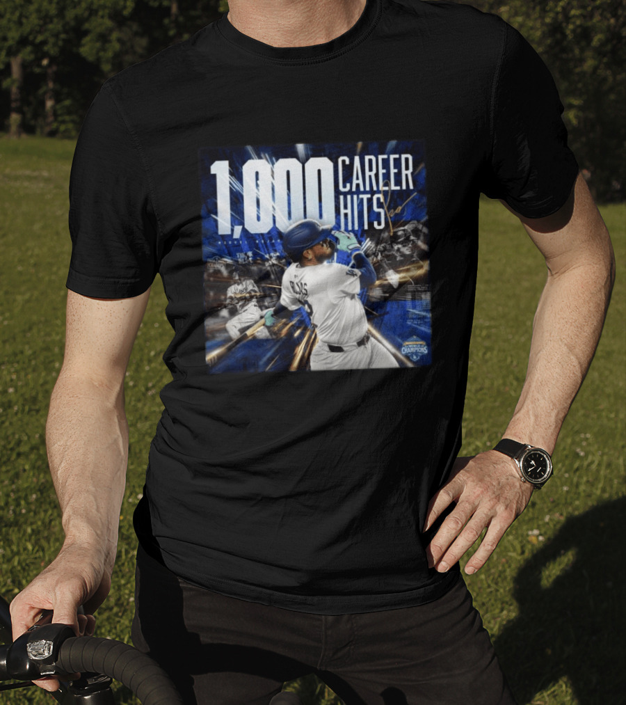 1000 Career Hits Dodgers MLB Champions Celebrating Milestone T-Shirt