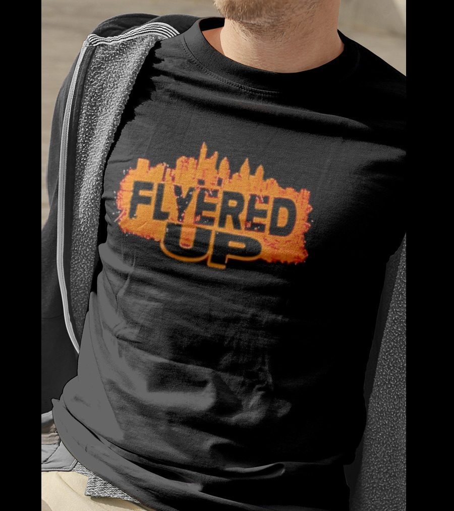 Philadelphia Flyers Flyered Up Skyline Orange Cityscape T-Shirt