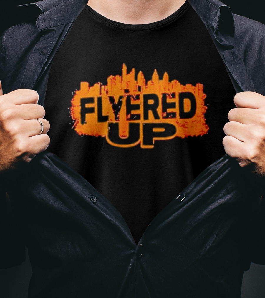 Philadelphia Flyers Flyered Up Skyline Orange Cityscape T-Shirt