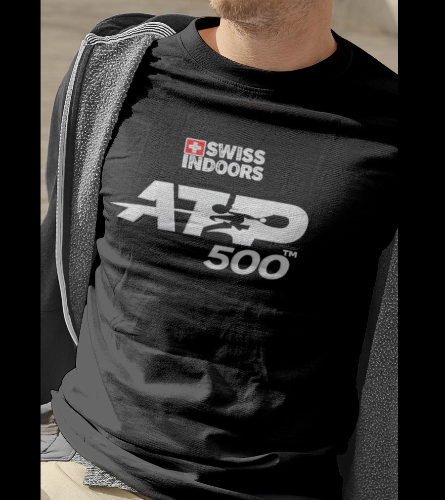 Swiss Indoors ATP 500 Tennis Tournament Logo With Swiss Cross T-Shirt
