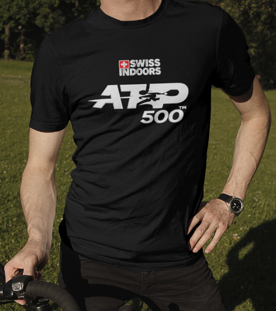 Swiss Indoors ATP 500 Tennis Tournament Logo With Swiss Cross T-Shirt