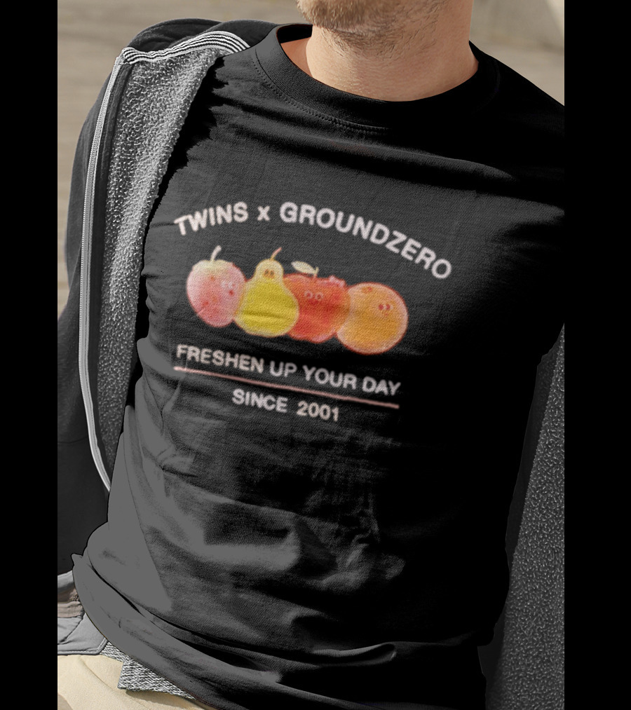 Twins X Groundzero Freshen Up Your Day Fruit Design Since 2001 T-Shirt