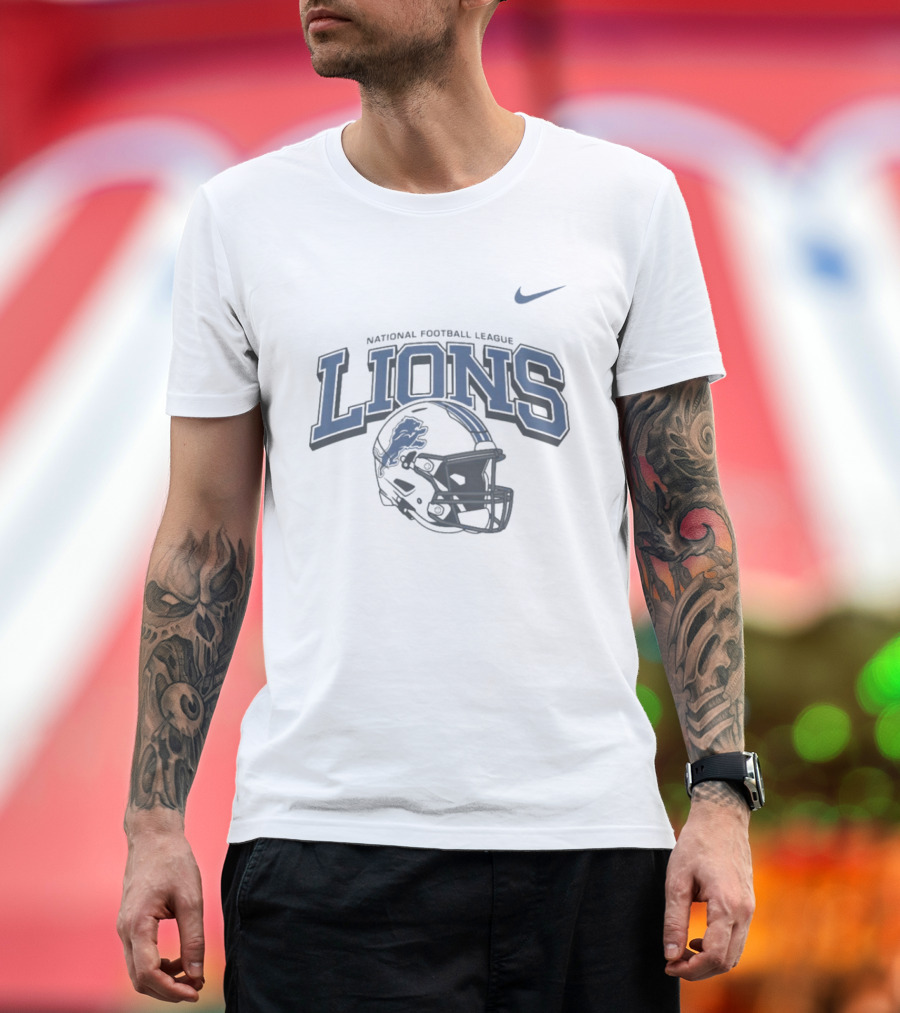 Nike Detroit Lions National Football League Football Helmet T-Shirt
