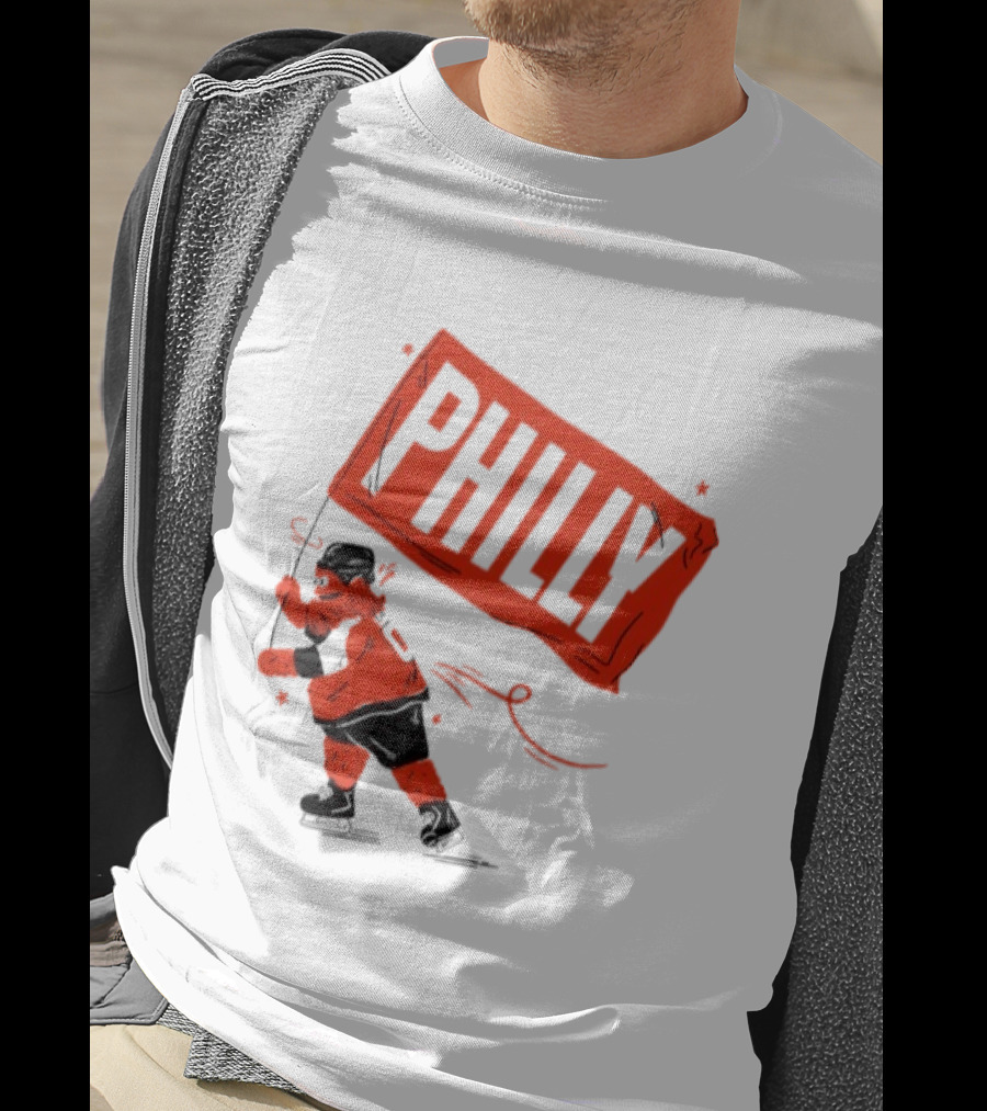 Gritty Philly Flag Philadelphia Flyers Hockey Rally Fan T-Shirt