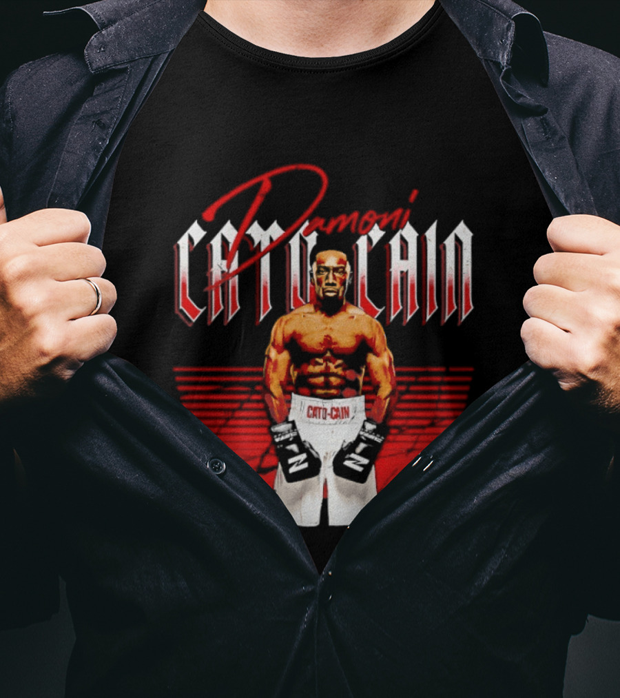 Damoni Cato Cain Boxing Fighter Zuffa Posed In Green Gloves T-Shirt