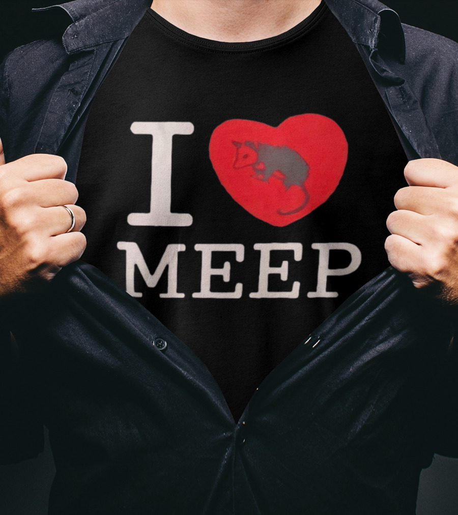 I Love Meep Red Heart Opossum T-Shirt