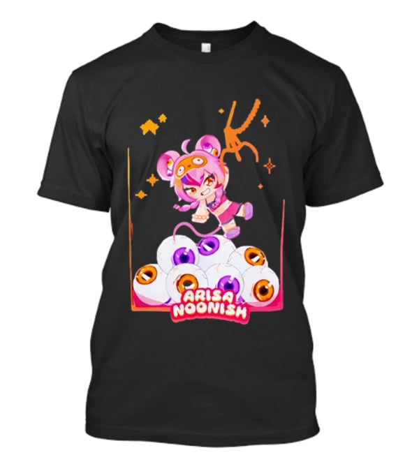 Playful Arisa Noonish With Seven Eyes Anime Character And Stars T-Shirt