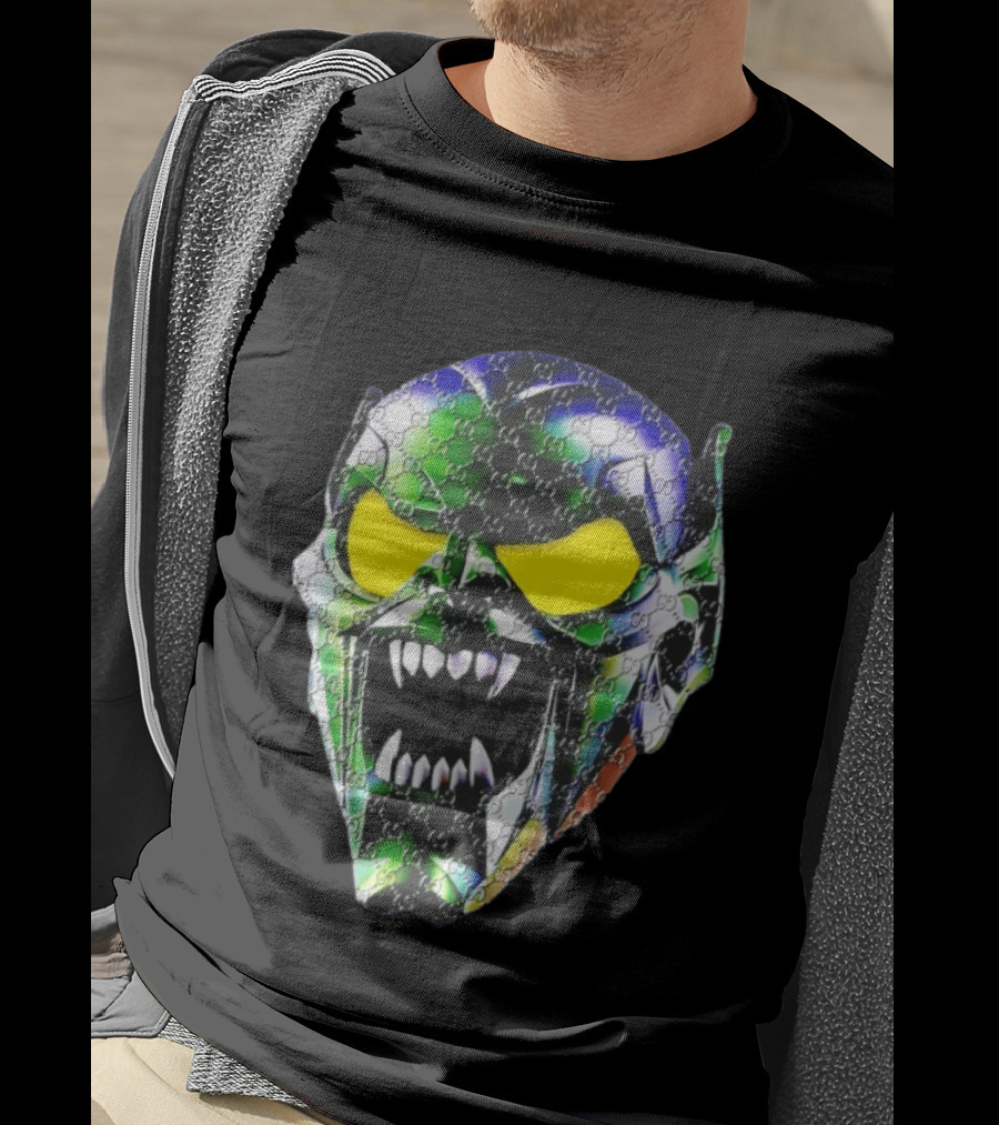 Spider Man Green Goblin Fierce Face With Distinct Texture T-Shirt