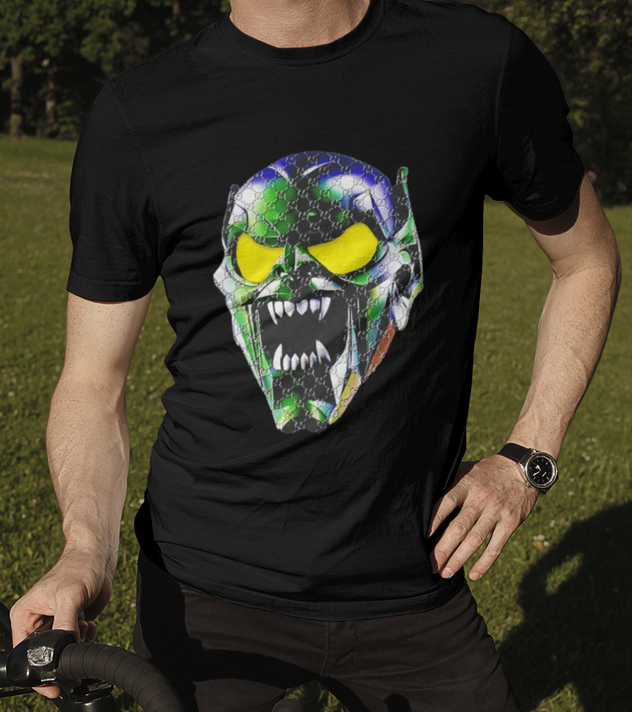 Spider Man Green Goblin Fierce Face With Distinct Texture T-Shirt