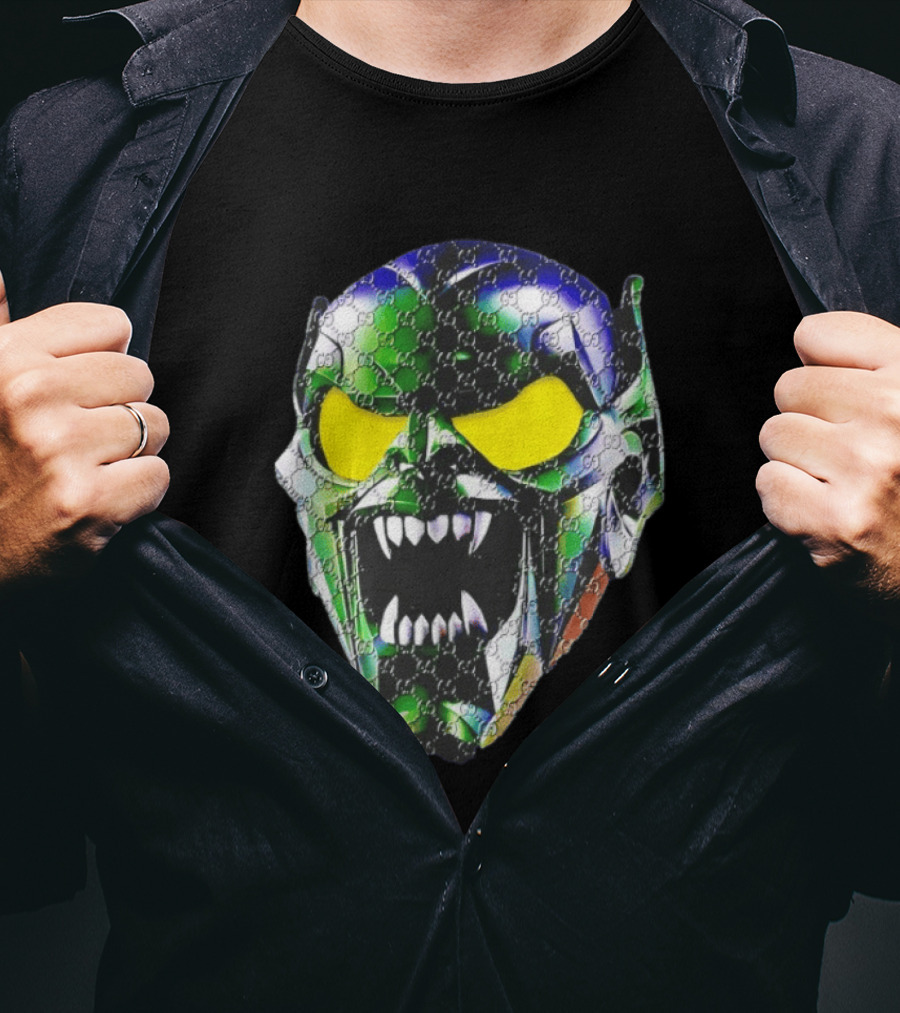 Spider Man Green Goblin Fierce Face With Distinct Texture T-Shirt