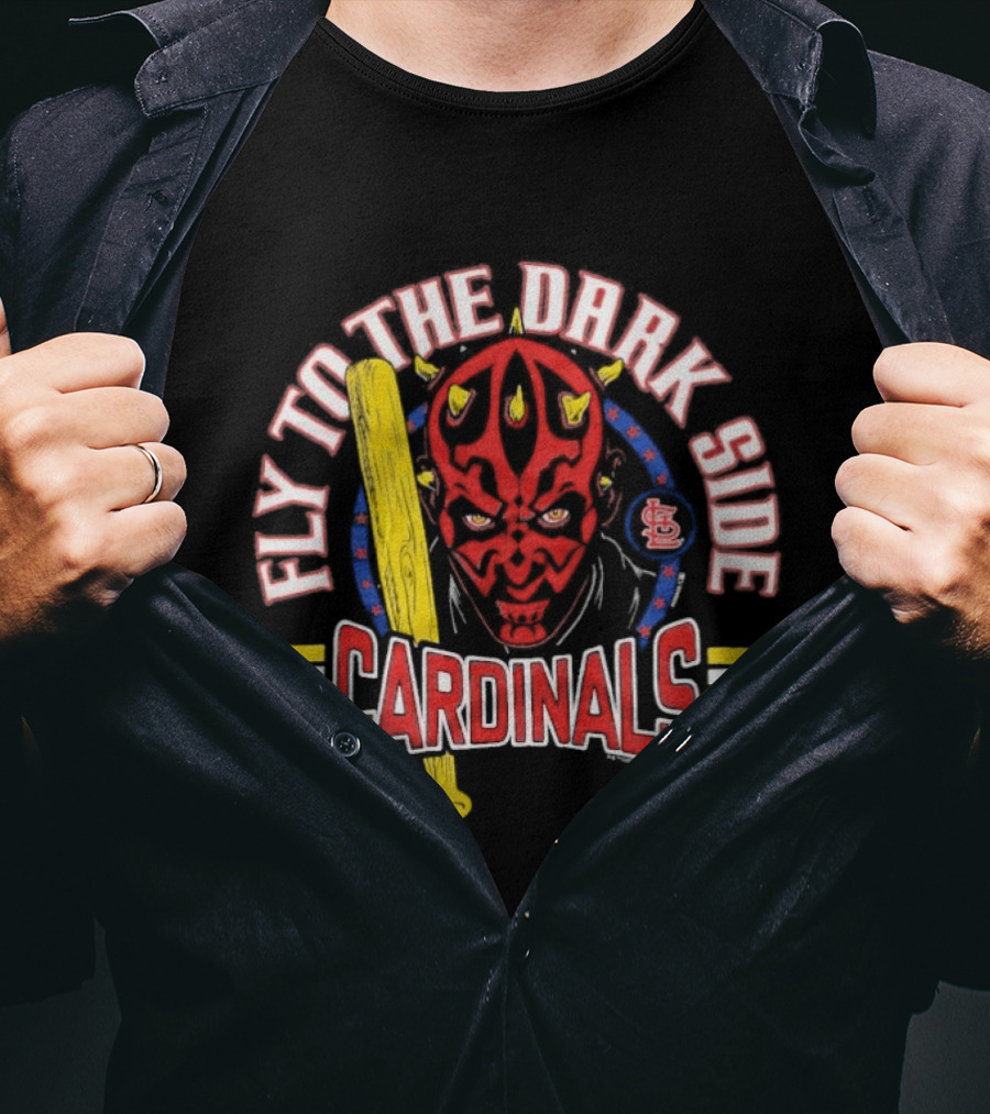 Star Wars X MLB St. Louis Cardinals Fly To The Dark Side Darth Maul T-Shirt