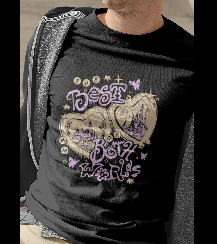 The Best Of Both Worlds Hearts Butterflies Castle Stars T-Shirt