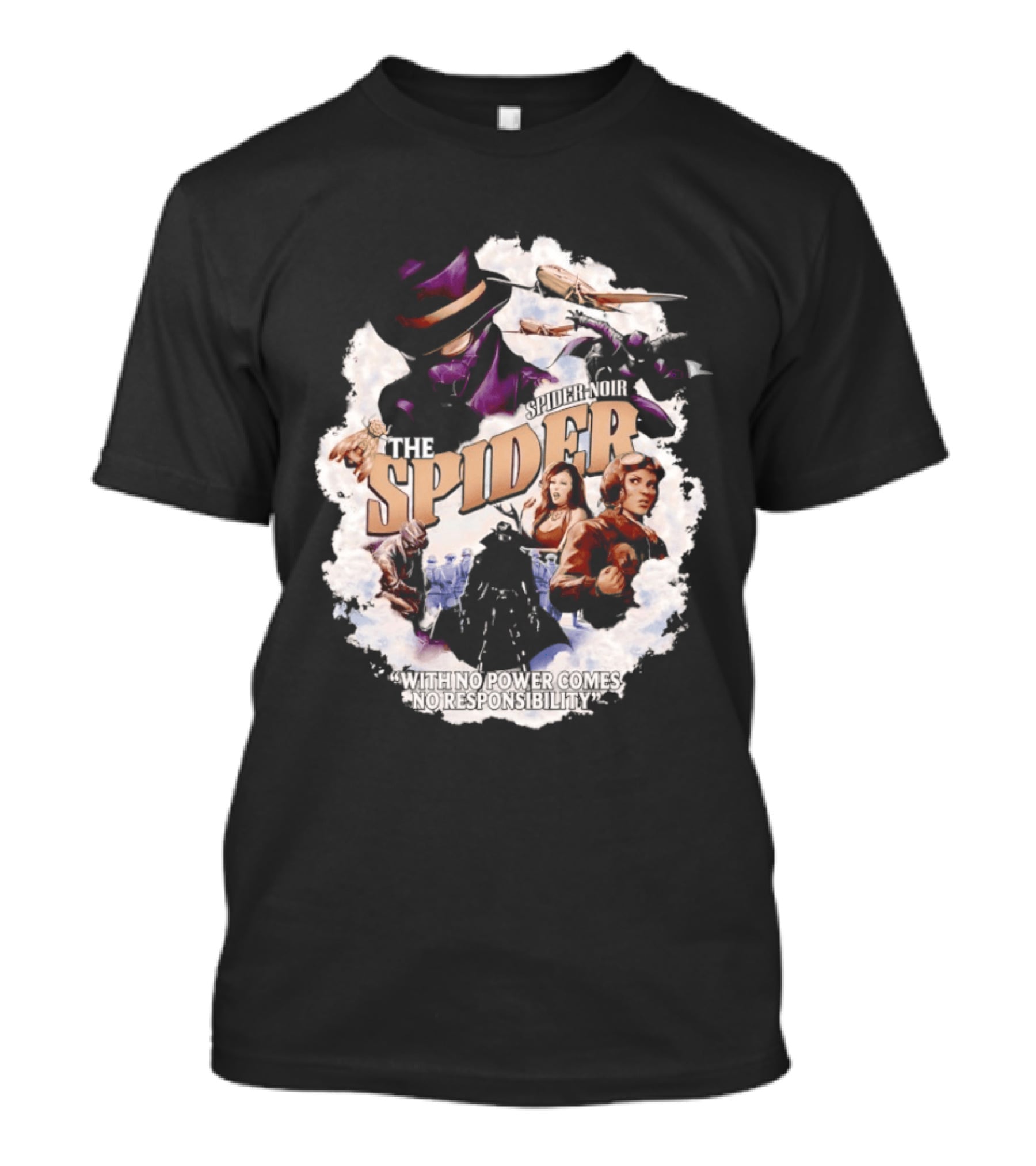 The Spider With No Power Comes No Responsibility Noir Classic Action T-Shirt