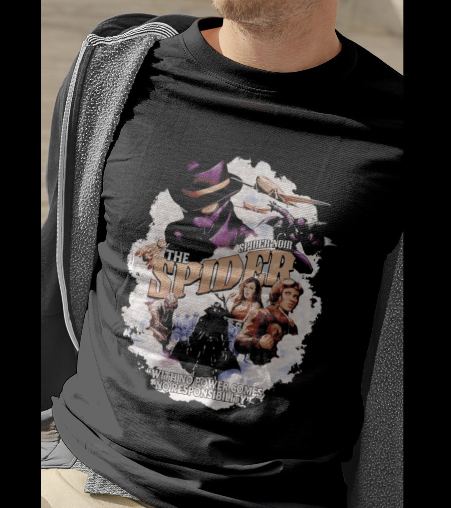 The Spider With No Power Comes No Responsibility Noir Classic Action T-Shirt